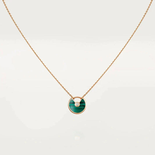 [⭐Veyra]AMULETTE ROSE GOLD MALACHITE NECKLACE