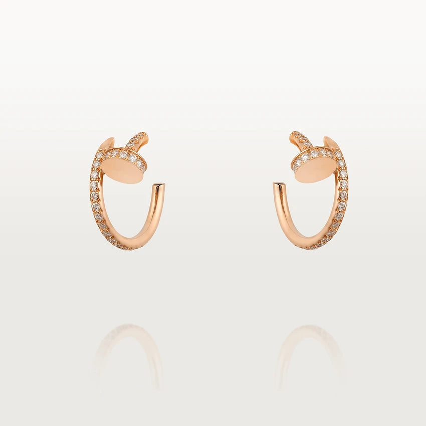 [⭐Veyra]JUSTE EARRINGS 12.75MM PINK GOLD DIAMOND