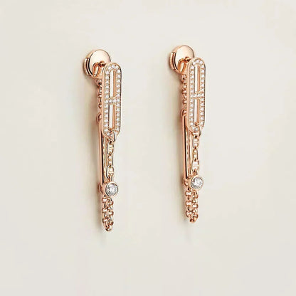 [⭐Veyra]CHAINE CHAOS DIAMOND DROP EARRINGS