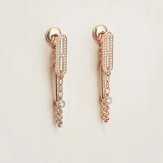 [⭐Veyra]CHAINE CHAOS DIAMOND DROP EARRINGS