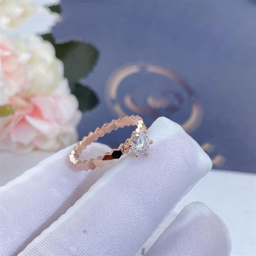 [⭐Veyra]BEE LOVE RING PINK GOLD 1 DIAMOND