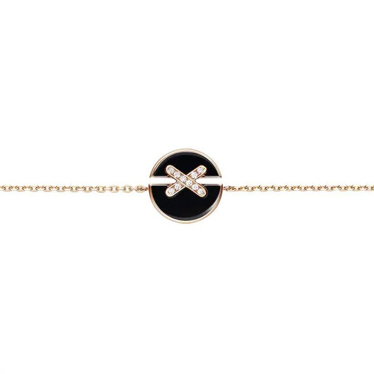 [⭐Veyra]JEUX DE BRACELET ONYX PINK GOLD DIAMOND