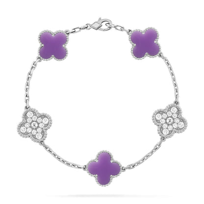 [⭐Veyra]CLOVER 5 MOTIF LIGHT PURPLE BRACELET COLLECTION