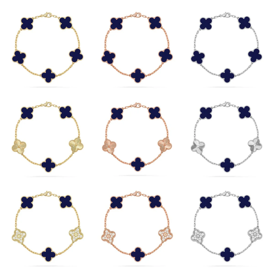 [⭐Veyra]CLOVER 5 MOTIF LAPIS LAZULI BRACELET COLLECTION