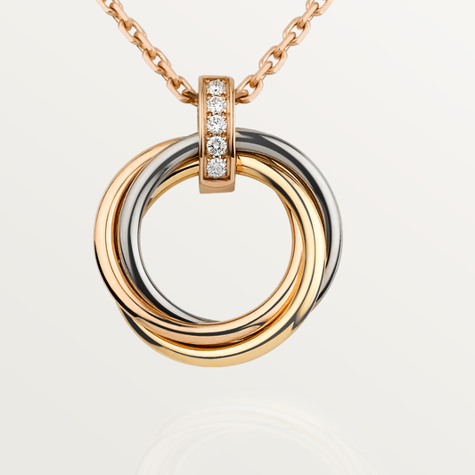 [⭐Veyra]TRINITY NECKLACE GOLD  DIAMONDS