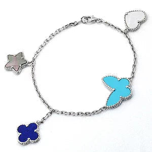 [⭐Veyra]LUCKY SPRING SILVER BRACELET 4 MOTIF