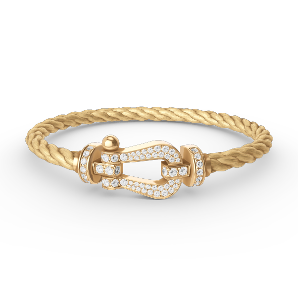 [⭐Veyra]FORCE LARGE HORSESHOE FULL DIAMOND BRACELET GOLD