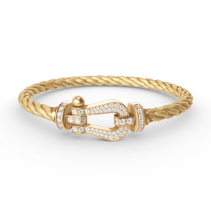 [⭐Veyra]FORCE LARGE HORSESHOE FULL DIAMOND BRACELET GOLD