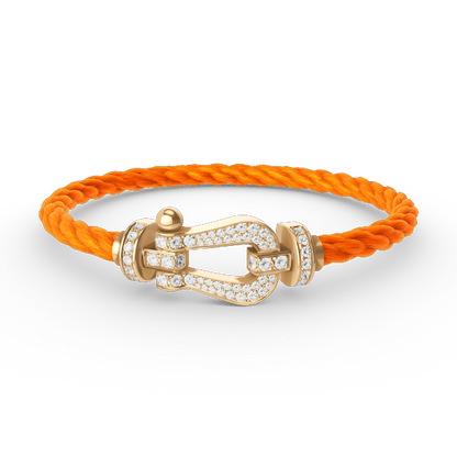[⭐Veyra]FORCE LARGE HORSESHOE FULL DIAMOND BRACELET GOLD