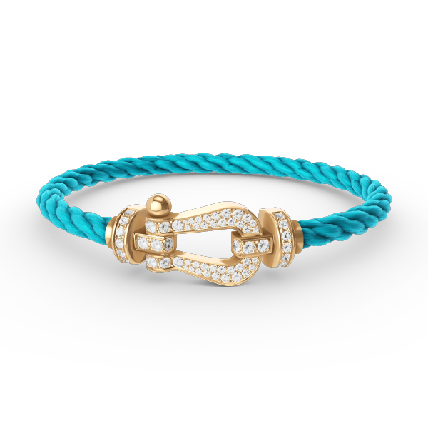 [⭐Veyra]FORCE LARGE HORSESHOE FULL DIAMOND BRACELET GOLD