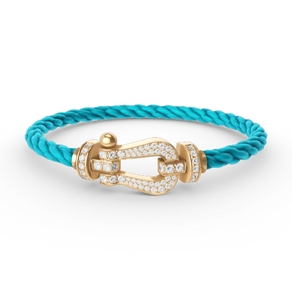 [⭐Veyra]FORCE LARGE HORSESHOE FULL DIAMOND BRACELET GOLD