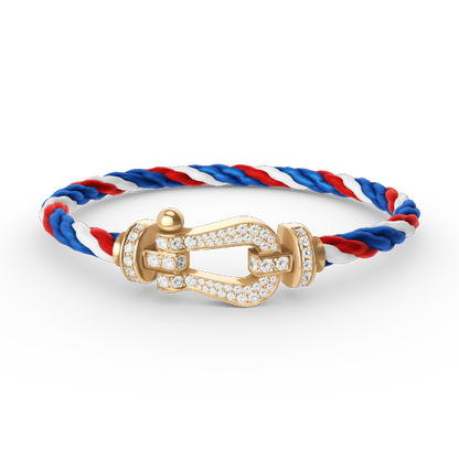 [⭐Veyra]FORCE LARGE HORSESHOE FULL DIAMOND BRACELET GOLD