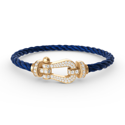 [⭐Veyra]FORCE LARGE HORSESHOE FULL DIAMOND BRACELET GOLD