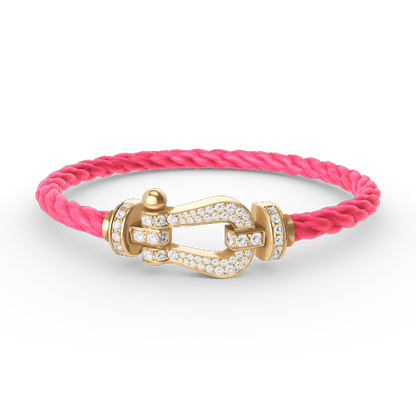 [⭐Veyra]FORCE LARGE HORSESHOE FULL DIAMOND BRACELET GOLD
