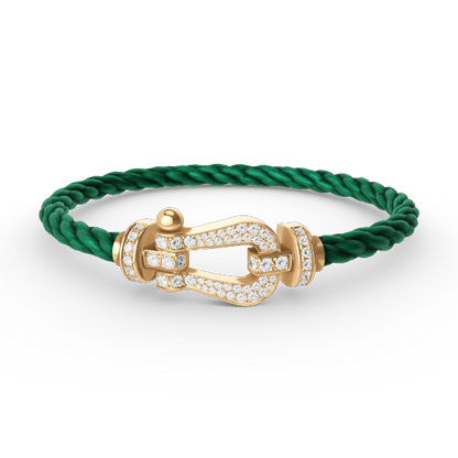 [⭐Veyra]FORCE LARGE HORSESHOE FULL DIAMOND BRACELET GOLD