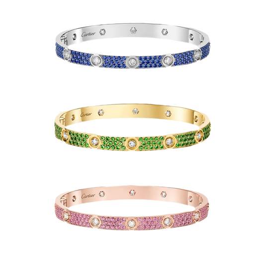 [⭐Veyra]2026 PAVE GEMSTONE LOVE BRACELET 6.1MM 10 DIAMONDS