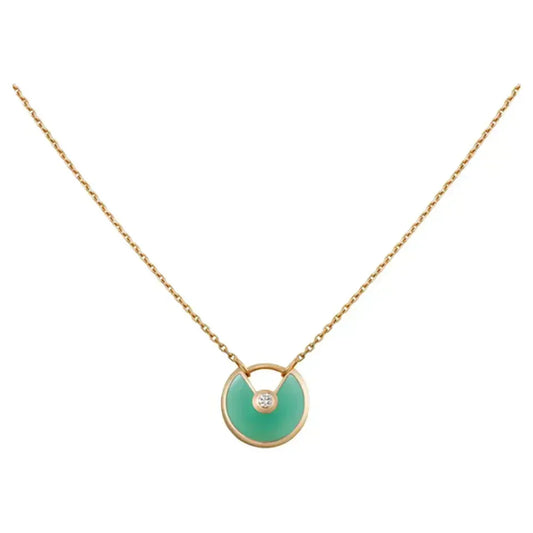 [⭐Veyra]AMULETTE GOLD MALACHITE NECKLACE