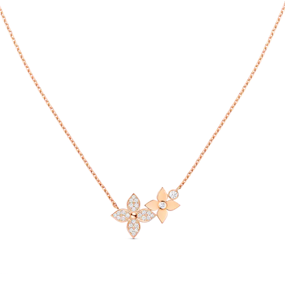 [⭐Veyra]STAR BLOSSOM NECKLACE PINK GOLD DIAMONDS