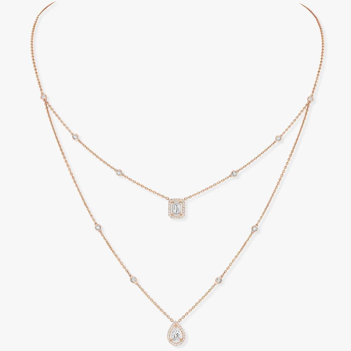 [⭐Veyra]MY TWIN 2 ROW DIAMOND NECKLACE