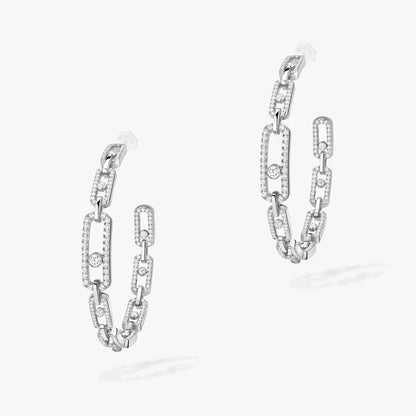 [[⭐Veyra]Move Link Diamond Hoop Earrings