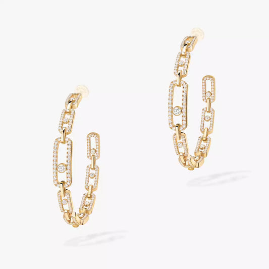 [[⭐Veyra]Move Link Diamond Hoop Earrings