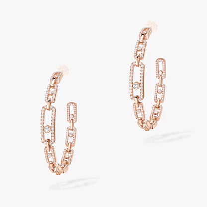 [[⭐Veyra]Move Link Diamond Hoop Earrings