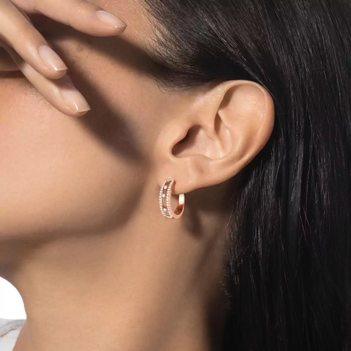[⭐Veyra]Diamond Pave_ Hoop Earrings Move