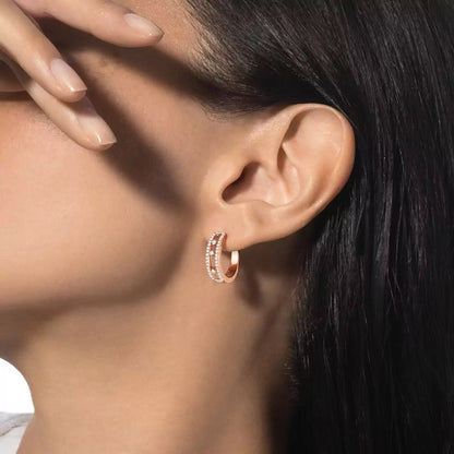 [⭐Veyra]Diamond Pave_ Hoop Earrings Move
