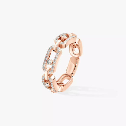 [⭐Veyra]Move Link Pave_-Set Diamond Ring in Gold
