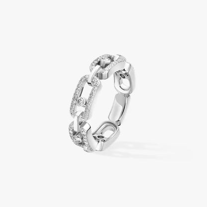 [⭐Veyra]Move Link Pave_-Set Diamond Ring in Gold