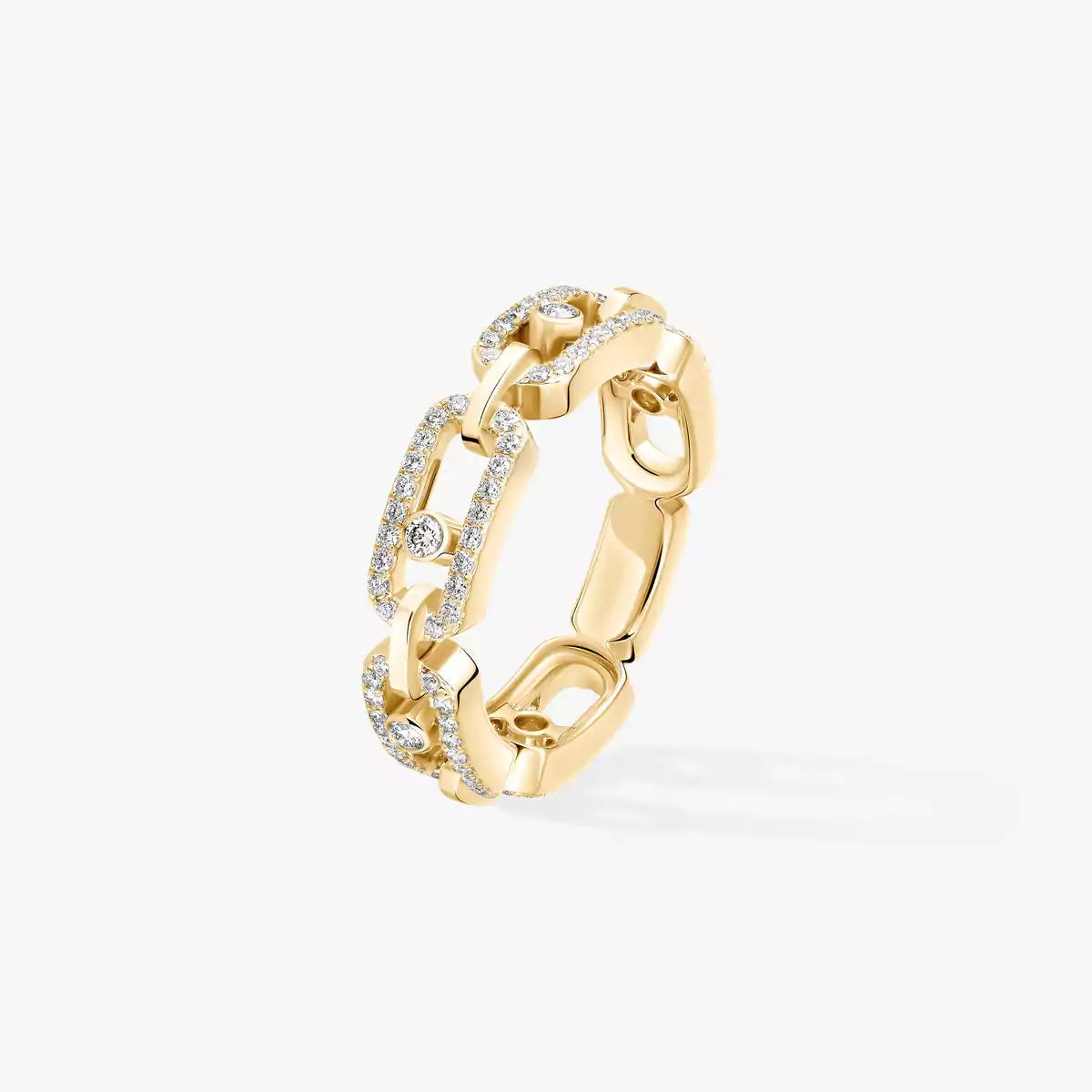 [⭐Veyra]Move Link Pave_-Set Diamond Ring in Gold