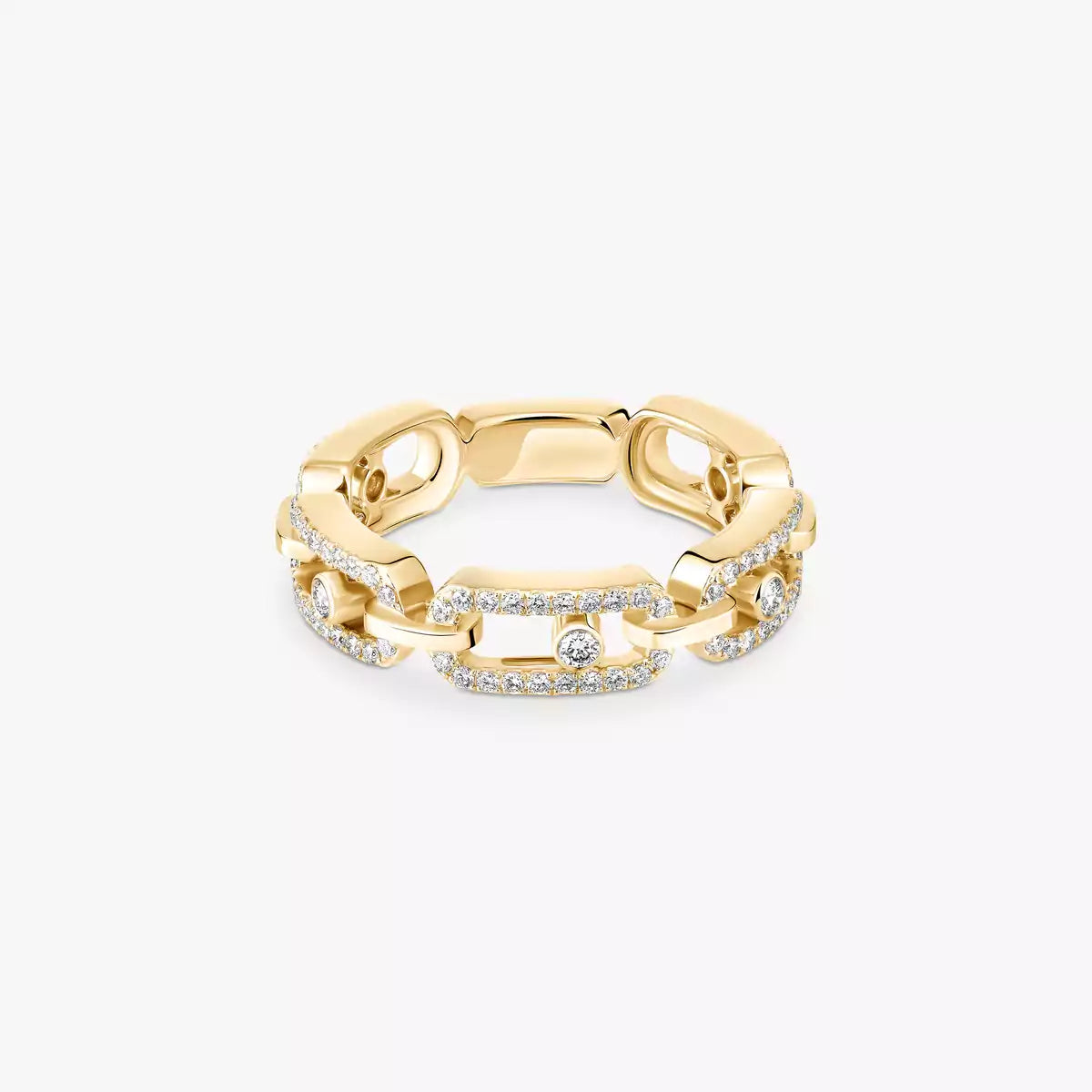 [⭐Veyra]Move Link Pave_-Set Diamond Ring in Gold