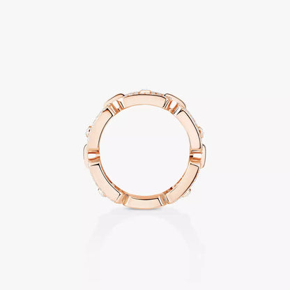 [⭐Veyra]Move Link Pave_-Set Diamond Ring in Gold