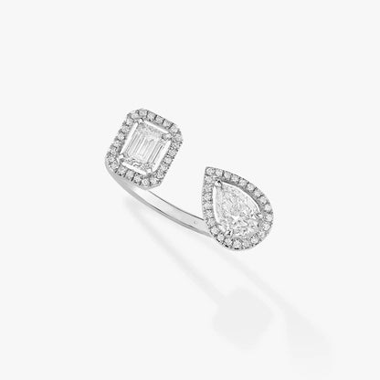 [⭐Veyra]MY TWIN TOI & MOI SILVER DIAMOND RING