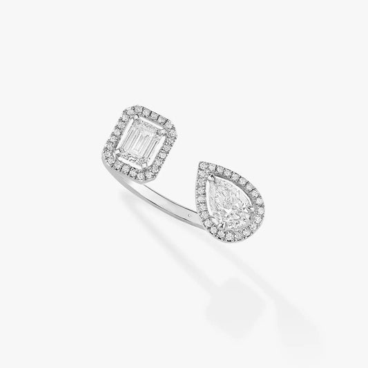 [⭐Veyra]MY TWIN TOI & MOI SILVER DIAMOND RING