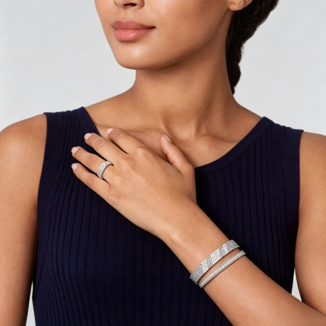 [⭐Veyra] THREE-ROW DIAMOND RING