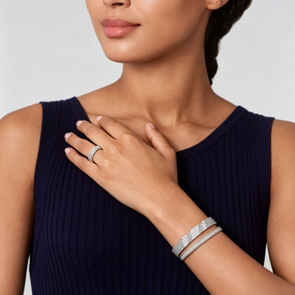 [⭐Veyra] THREE-ROW DIAMOND RING