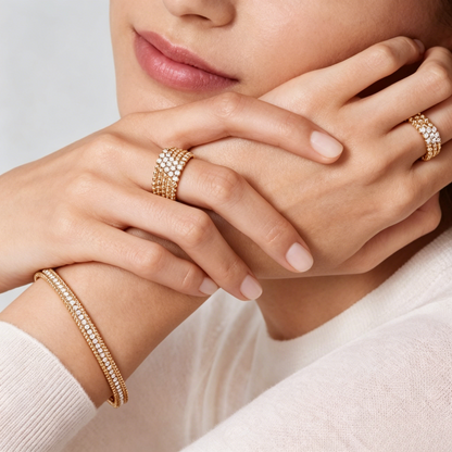 [⭐Veyra] THREE-ROW DIAMOND RING