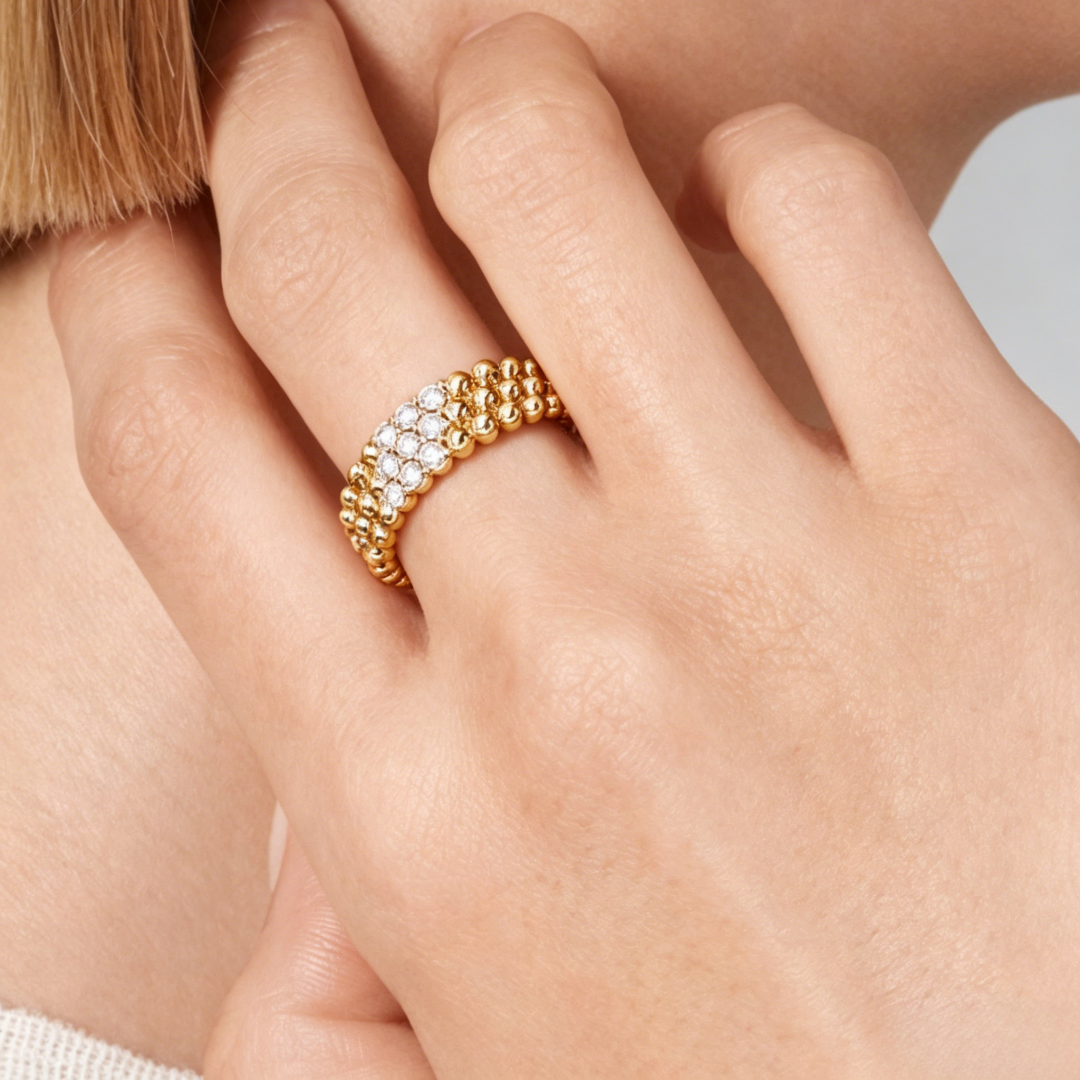 [⭐Veyra] THREE-ROW DIAMOND RING