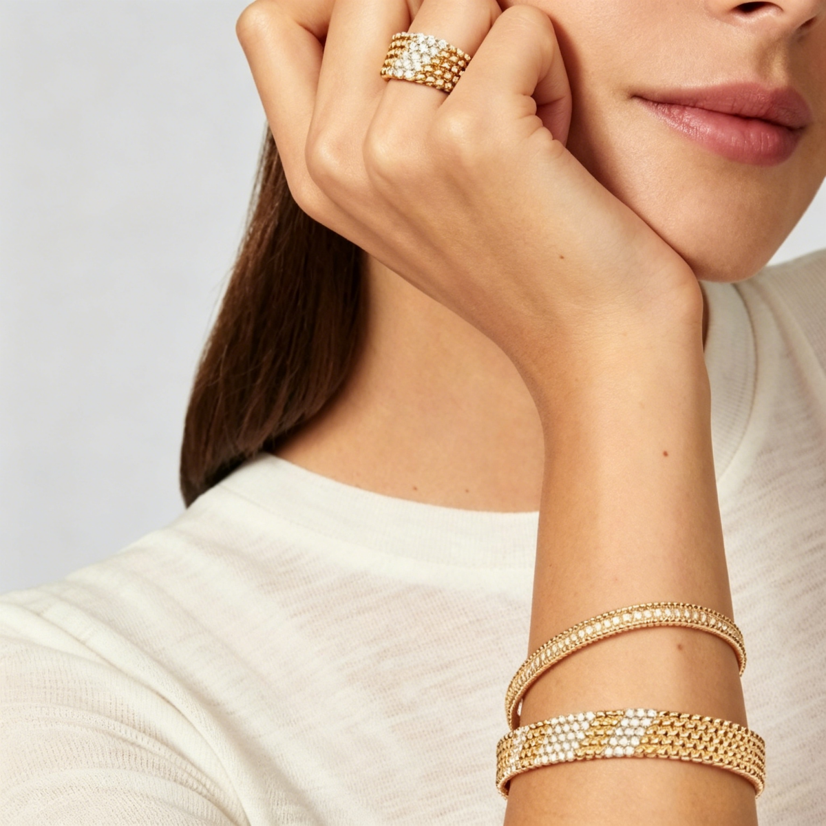 [⭐Veyra]  FIVE-ROW DIAMOND BRACELET