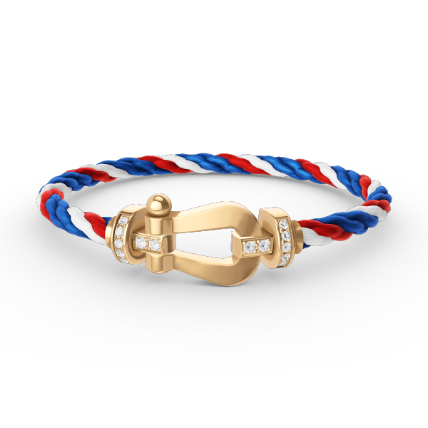 [⭐Veyra]FORCE LARGE HORSESHOE HALF DIAMOND BRACELET GOLD