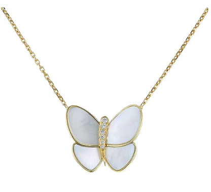 [⭐Veyra]BUTTERFLY GOLD MOP DIAMOND NECKLACE