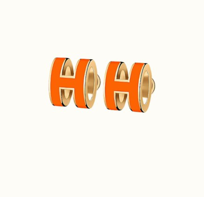 [⭐Veyra]MINI POP H EARRINGS ORANGE