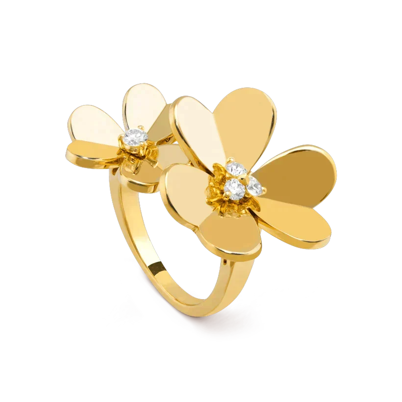 [⭐Veyra]CLOVER COMOS GOLD DIAMOND RING