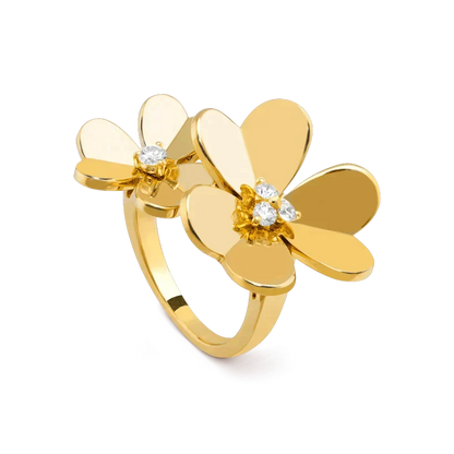 [⭐Veyra]CLOVER COMOS GOLD DIAMOND RING