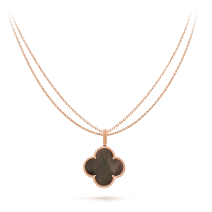 [⭐Veyra]CLOVER 25MM GOLD DARK MOP BIG CLOVER NECKLACE