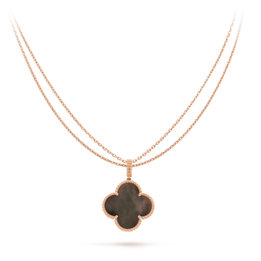 [⭐Veyra]CLOVER 25MM GOLD DARK MOP BIG CLOVER NECKLACE