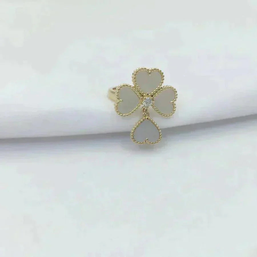 [⭐Veyra]SWEET CLOVER WHITE MOP RING
