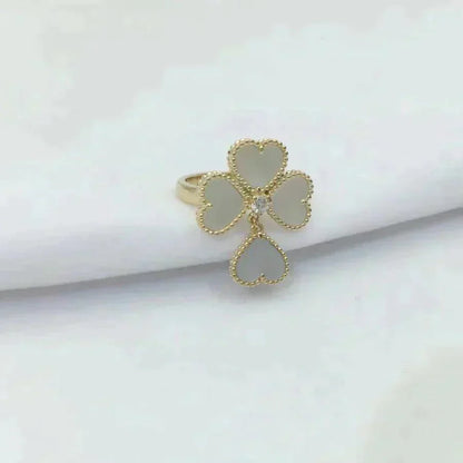 [⭐Veyra]SWEET CLOVER WHITE MOP RING