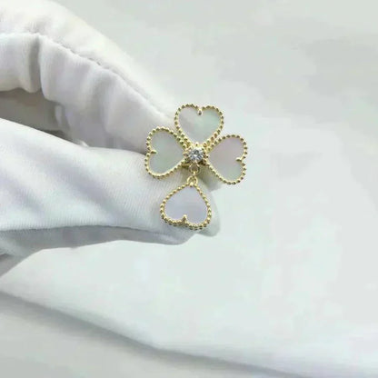 [⭐Veyra]SWEET CLOVER WHITE MOP RING